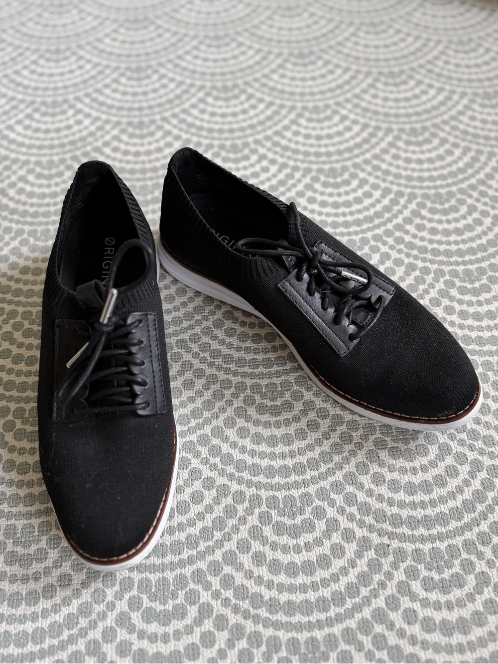Cole Haan Women’s Casual Knit Lace-Up Sneakers - Black
